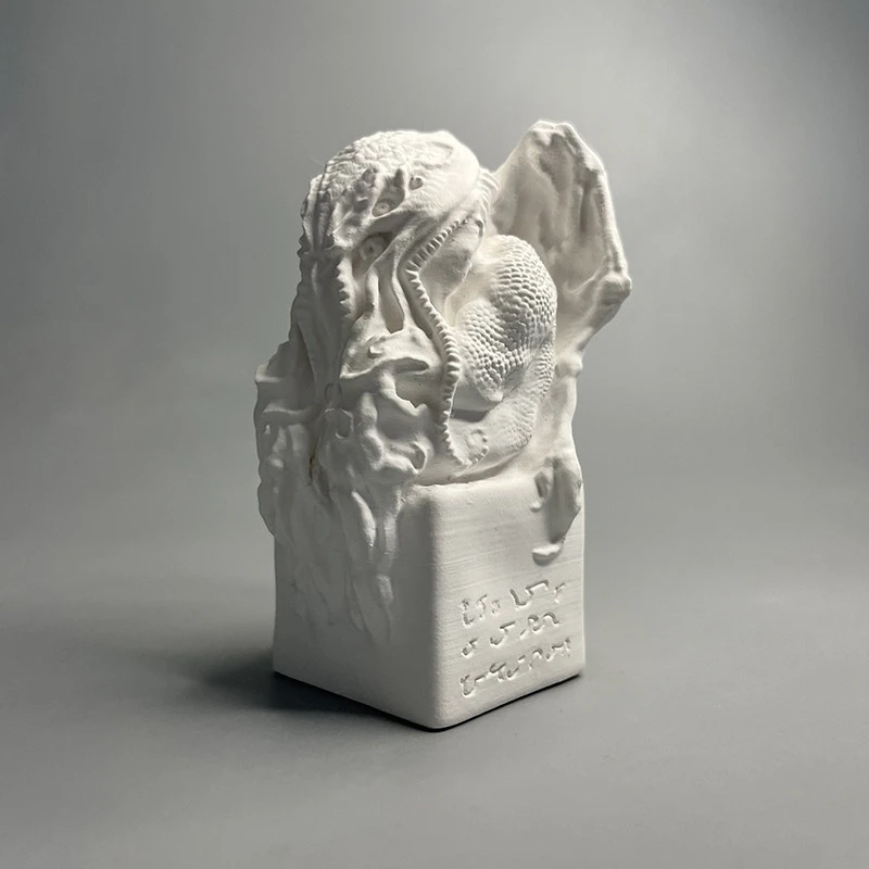 Plaster Cthulhu Idol Statue H P Lovecraft Great Old One Tentacled Monster Horror Figure Mythos Art Sculpture Desk Decor Ornament