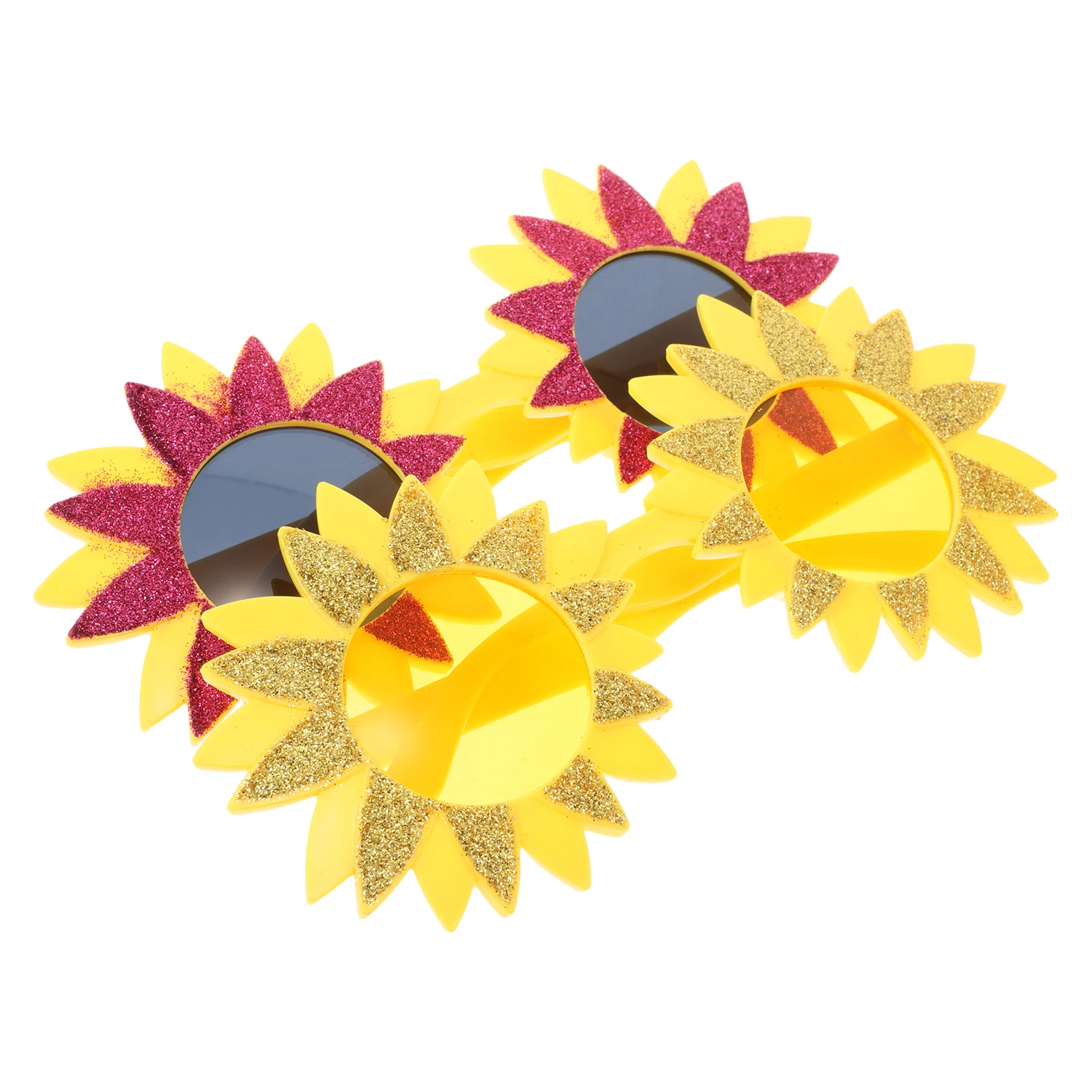 

2Pcs Hawaiian Beach Style Sunflower Sunglasses for Party Birthday Accessories Adult Travel Summer Beach Pool Eyeglasses