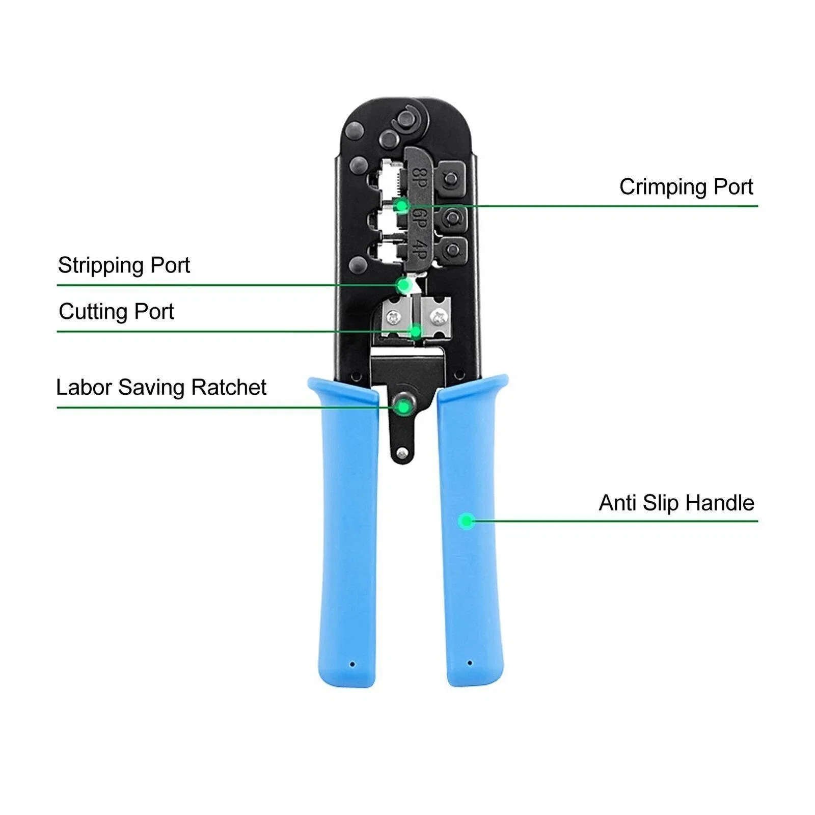 Netzwerkkabel Crimpzange CAT5 Ratschen Crimper RJ Connector Crimpzange