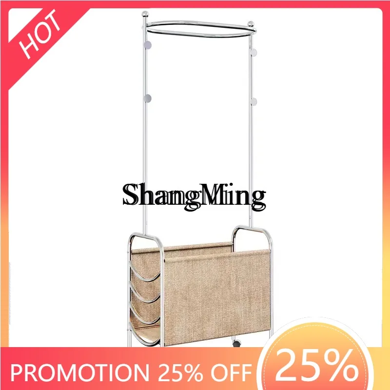 

ZYY premium exquisite bedroom floor-to-ceiling coat rack simple household small apartment mobile storage basket