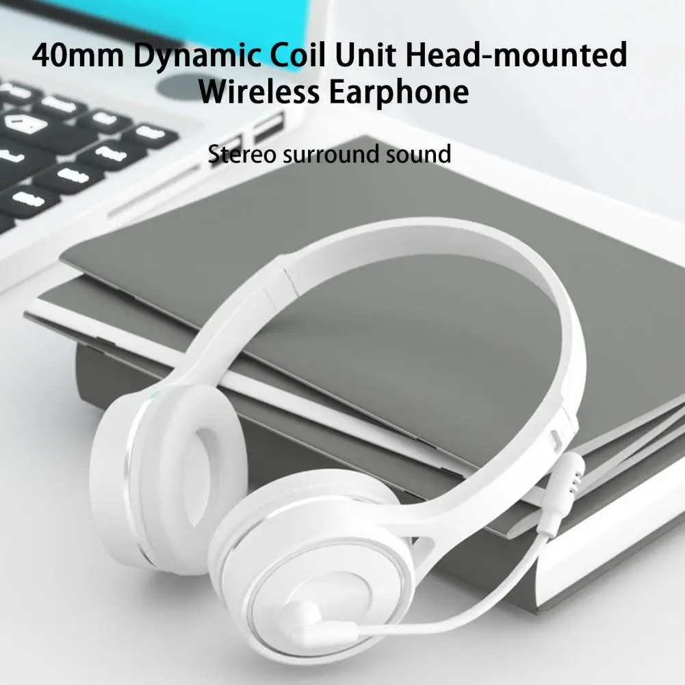 Bluetooth 5.1 Headphone Dual Noise Cancelling Microphone Clear Wireless&Wired Headset For PC Laptop Call Center Phones