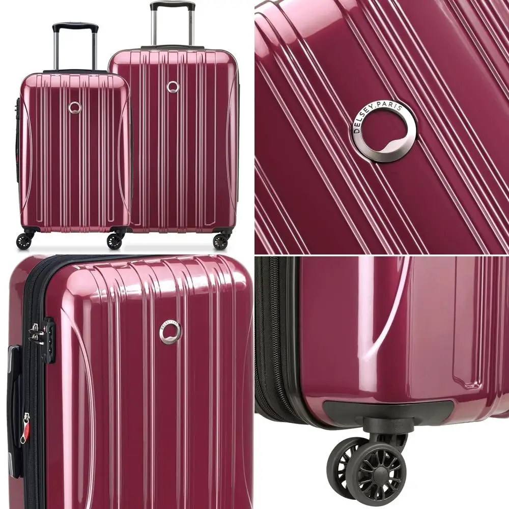 

Peony Pink 2-Piece Expandable Hardside Luggage Set with Spinner Wheels, 21/24 inches