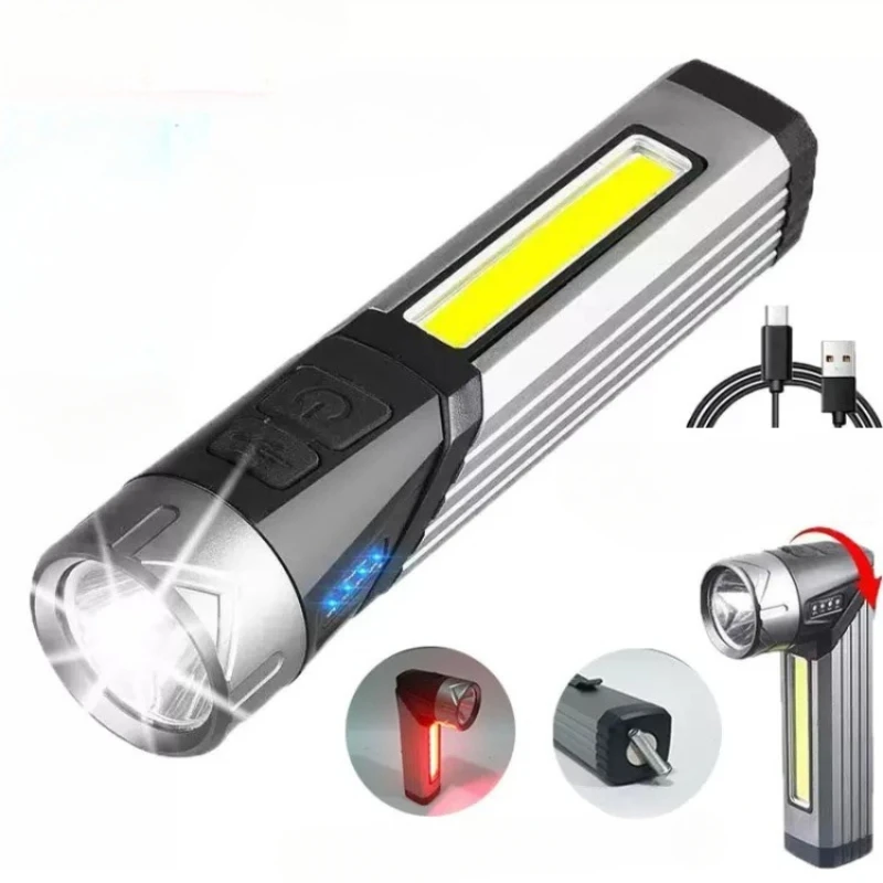 Auto LED Sterk licht Zaklamp Draagbare magneet Campingzaklamp 90 ° Draaibare kop Multifunctionele opvouwbare draagbare werklampen