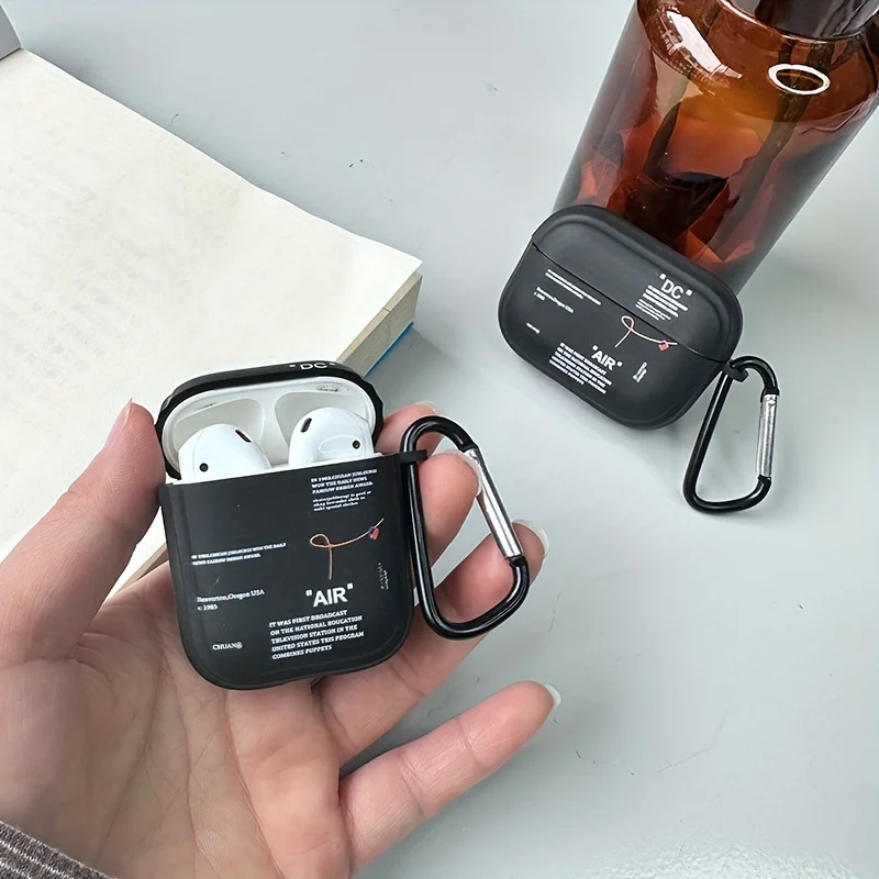For Aipods Case Fits Perfectly tpu  Apple Earphones black Case for Airpods 1 2 3 Pro 2 Case Cover With Keychain image 2