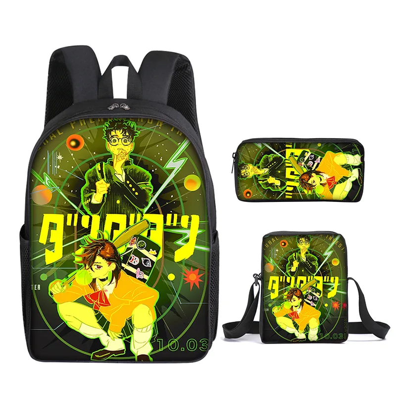 شعبية الشباب الجدة بارد Dandadan 3D المطبوعة 3 قطعة/المجموعة طالب حقائب السفر كمبيوتر محمول Daypack حقيبة الظهر حقيبة الكتف مقلمة