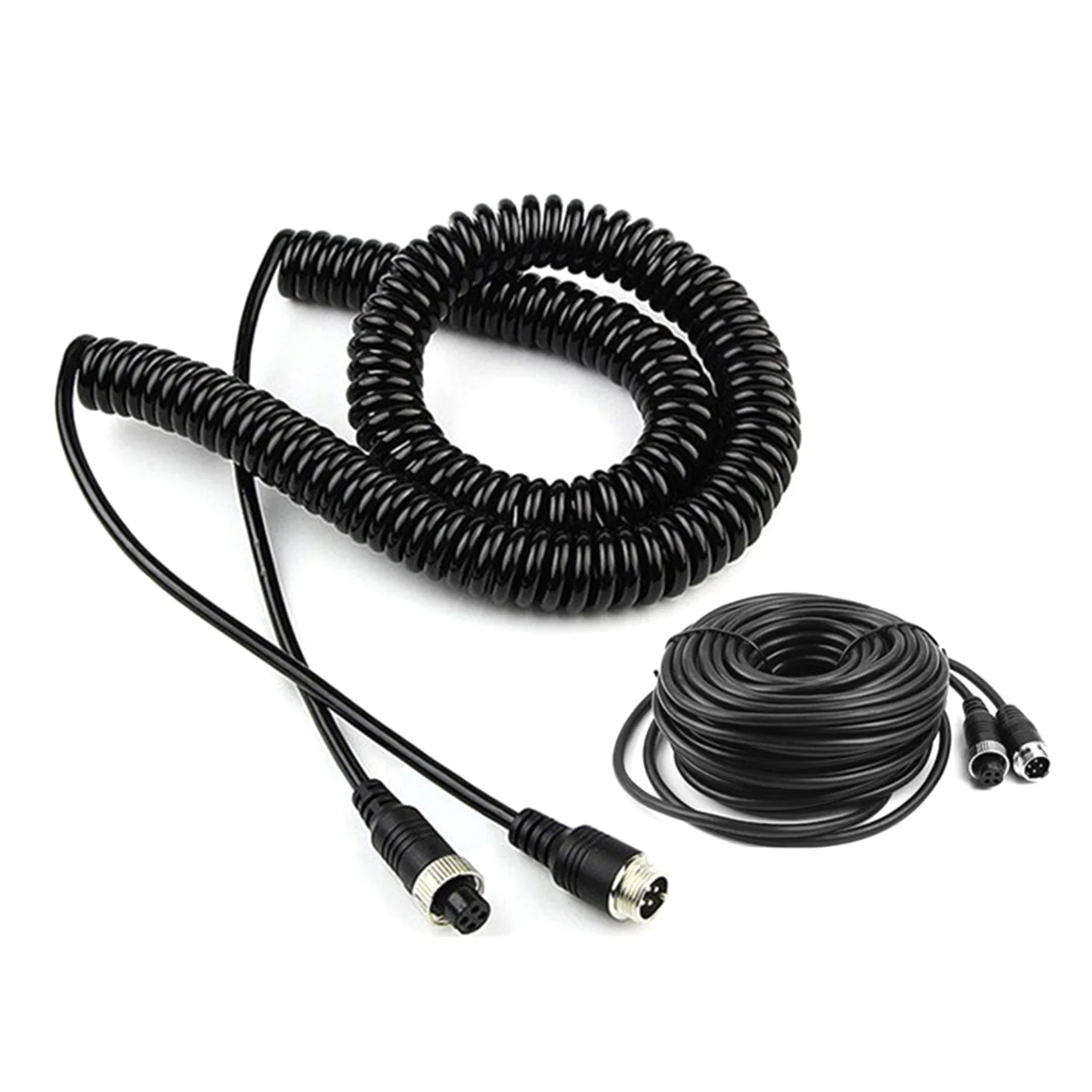 8M Car Video Aviation Spring Line 4-Pin Extension Cable for Rear View Camera Truck Trailer