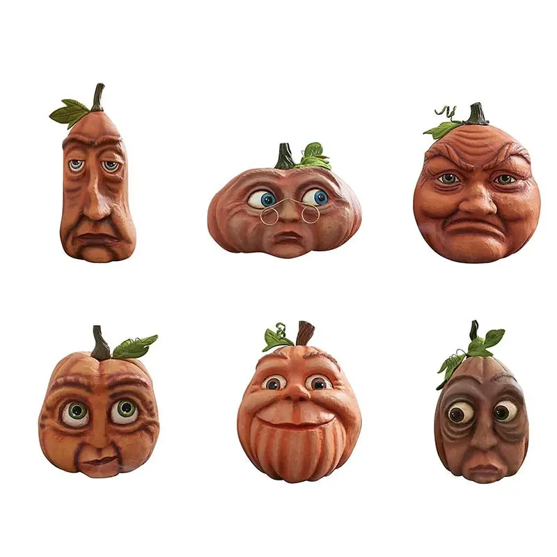 

Halloween Expressive Pumpkin Ornaments Funny Pumpkin Head Statue Monster Pumpkin Venue Layout Props Fall Garden Home Decor