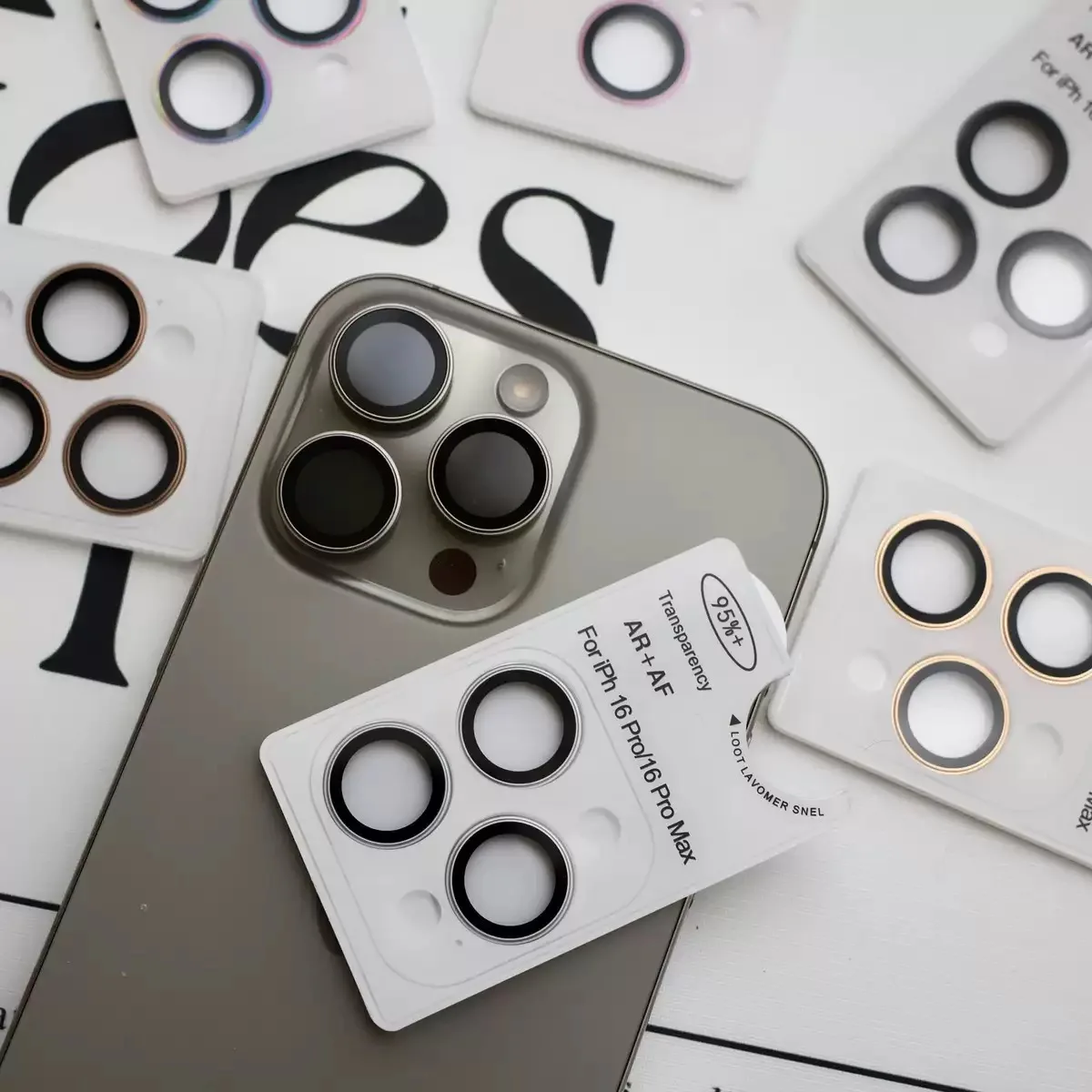 AR + AF Color Original de la máquina para IPhone 17 16 Pro Max Plus 15 14 Series película de lente de teléfono móvil con huella dactilar antirreflectante