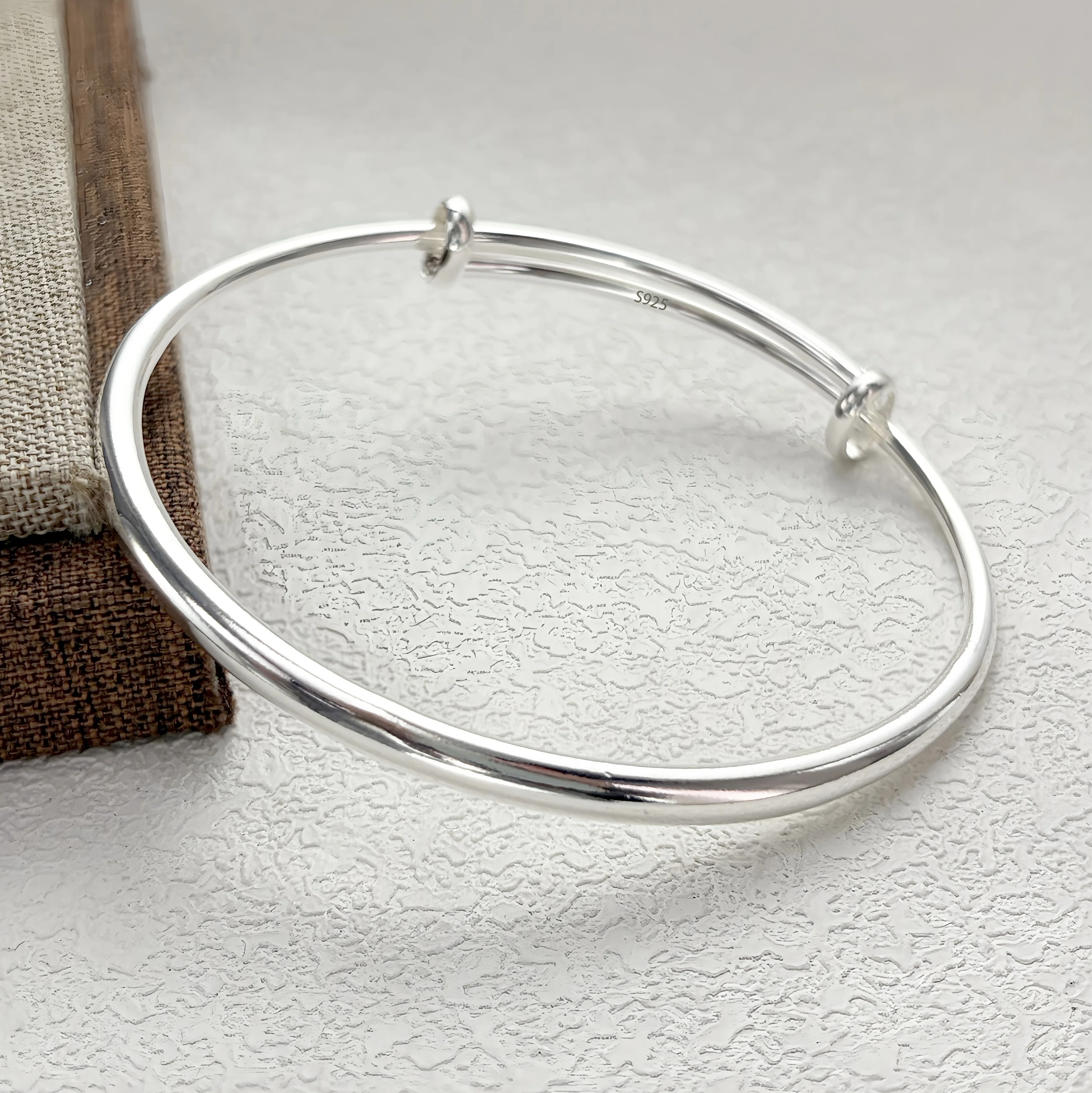 925 Sterling Silver Geometry Bracelet For Women Gift Hotan Jade Peace Buckle Wealth Fortune Lucky Pendant Punk Bohemia Jewelry