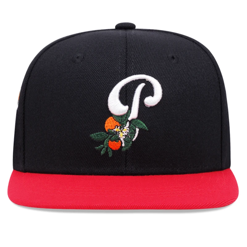 2024 New Letter P Leaf Fruit Pattern Embroidered Snapback Cap High Quality Unisex Outdoor Sun Men Woman Baseball Hat Adjustable