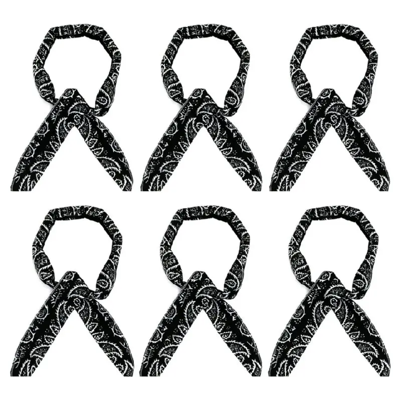 Dropship-6 Pack Cooling Neck Wraps Neck Cooler Ice Bandanas Scarf For Hot Weather Ultra Running Walking Riding Women Men Black