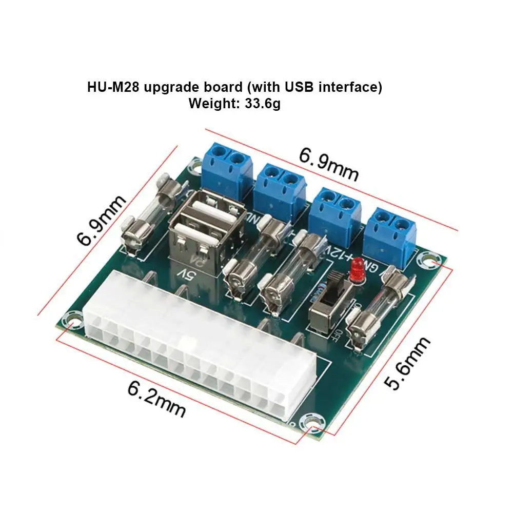 Carte de transfert d\'alimentation ATX pour PC de bureau, Module de Test, sortie d\'alimentation, HU-M28W