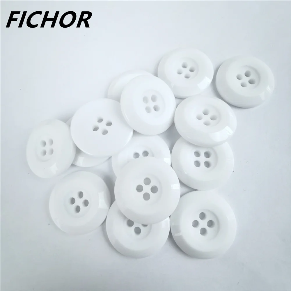 10/20pcs 21.5mm 4 Hole white Resin Button Sewing accessories for clothing Decorative Plastic Buttons Handmade DIY