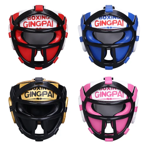 Casco de boxeo de cuero PU para niños, protector de cabeza de competición profesional, MMA, Muay Thai, Kickboxing