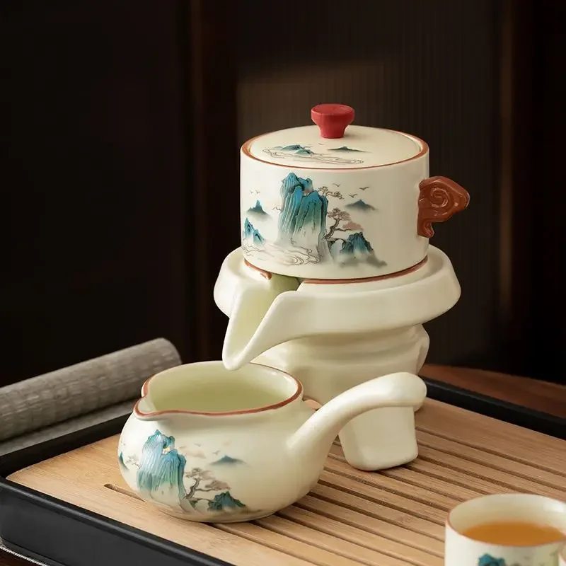 Chinese traditional tea set high-end kung fu  cup set automatic tea set for 6 people tea cups and saucer sets