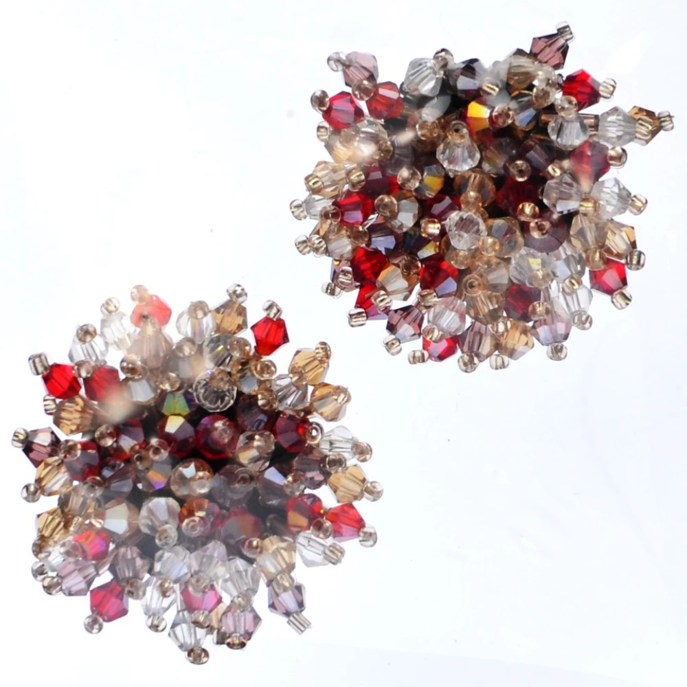 قطعتان من أغطية الأزرار الأنيقة المصنوعة يدويًا من الكريستال المطرز للنساء، مشابك أزرار القميص، إكسسوارات تزيين المجوهرات