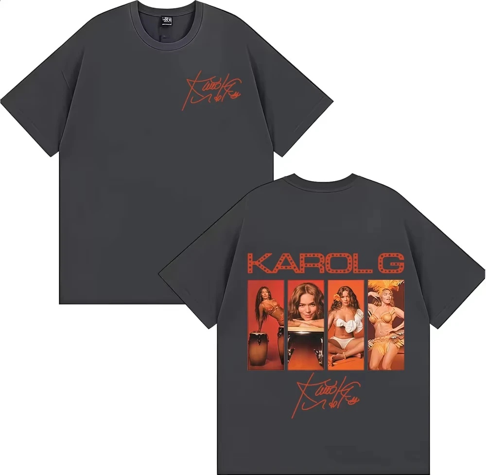 Camisetas de hip-hop de alta calidad para hombres y mujeres, camiseta gráfica del nuevo álbum 2025 del cantante Karol G Tropicoketa de Street Wear