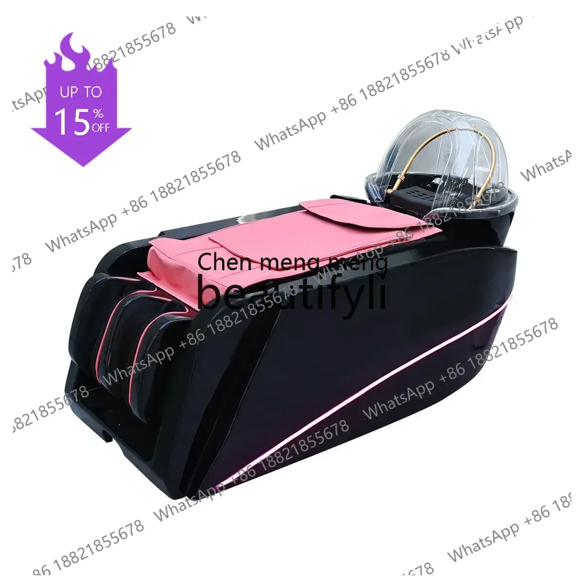 Automatic intelligent electric massage shampoo bed ceramic basin shampoo flush massage integrated