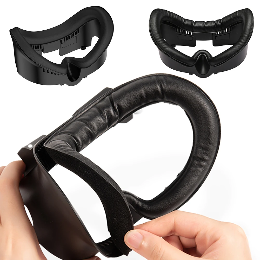 3 في 1 قناع الوجه غطاء تنفس وسادة الوجه وسادة Sweatproof بولي Leather الجلود نسيج الحرير الجليد استبدال رغوة الوسادة ل ميتا كويست 3