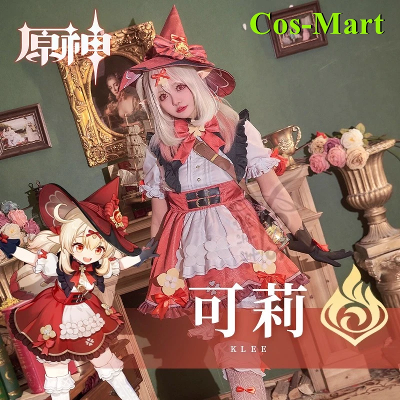 

Cos-Mart Game Genshin Impact Klee Cosplay Costume Witch New Skin Uniforms Party Role Play Clothing New Hallowmas