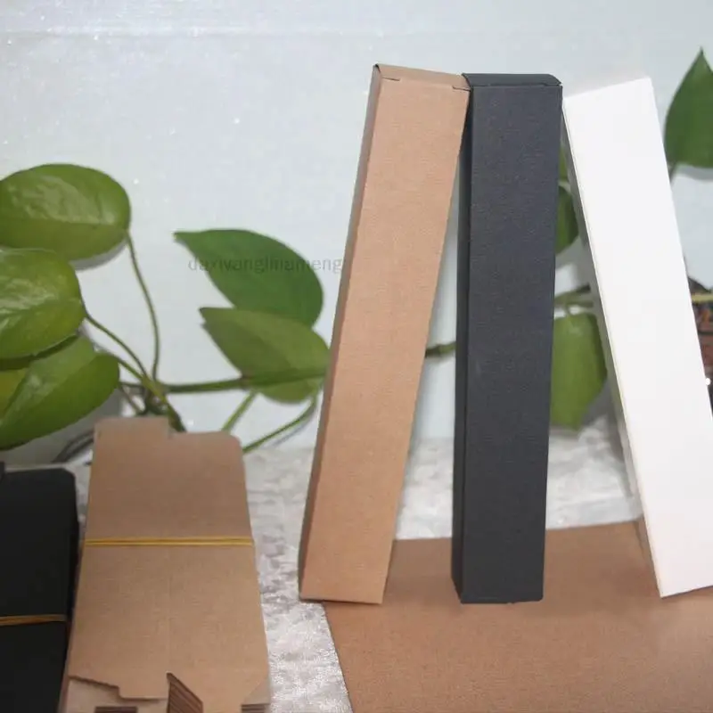 

100pcs/lot 3x3cm x4~ 23cm White Black Kraft Paper Box DIY Lipstick Perfume Essential Oil Bottle Packaging Boxes