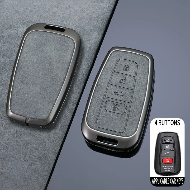 

For Toyota CHR Camry Corolla RAV4 Highlander C-HR Prius Land Cruiser Prado Car Remote Fob Zinc Alloy Key Case Cover Holder Bag