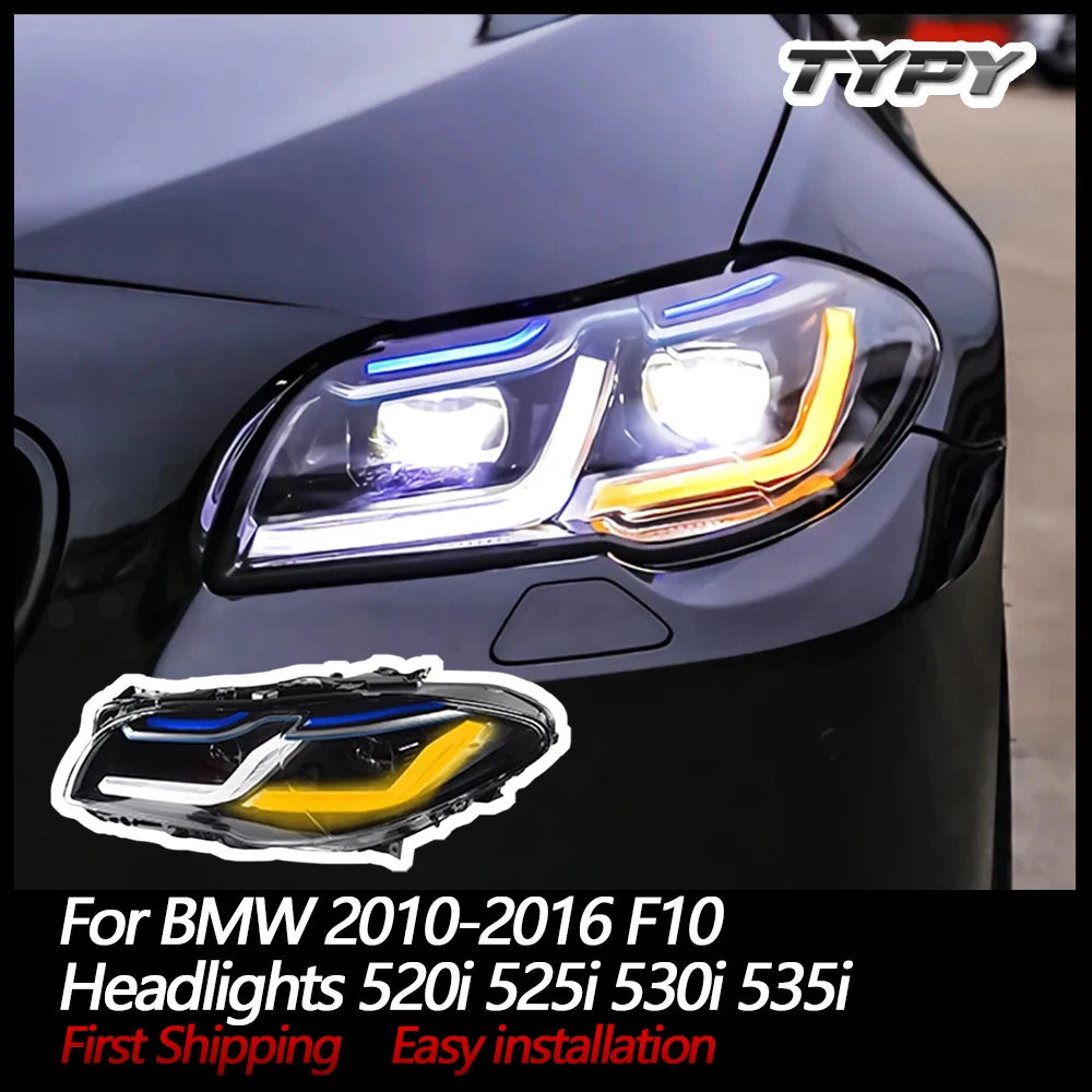 

TYPY LED Projector Headlight For BMW 2010-2016 F10 Headlights 520i 525i 530i 535i Turn Signal High Beam Angel Eye