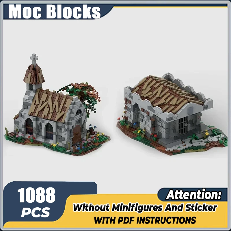 Medieval Model Moc Building Bricks King's Grave And Village Church Technology Modular Blocks Gift Christmas Toy DIY Set Assembly