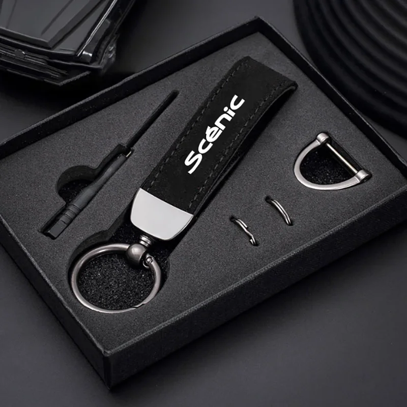 Suede Kaychain Car Key Ring Holder Pendent High-end Gift For Renault Grand Scenic 2 3 Scenic X MOD MK 2 3 4 2005 2006 2007 2010