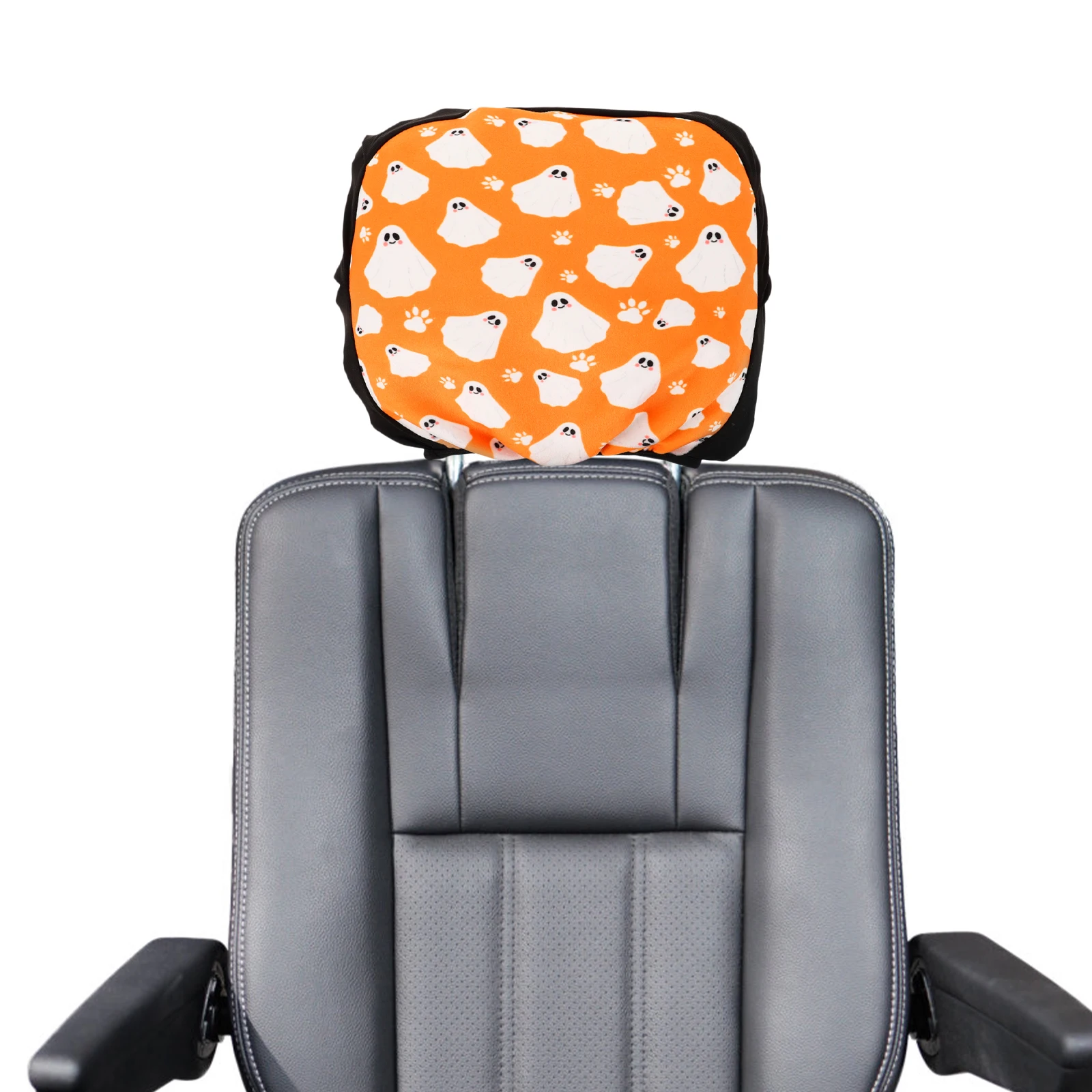 

2pcs Headrest Cover Car Truck Universal Polyester Protector Sturdy Material Easy Installation Cartoon Style Auto Accessory