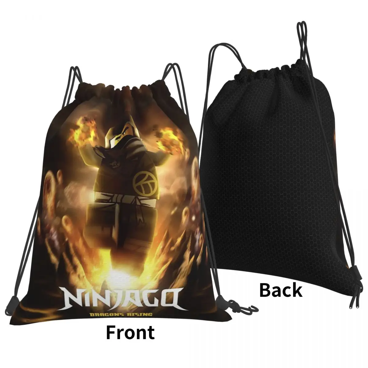 Ninjagos Ninja Warrior Rucksäcke, multifunktional, tragbar, mit Kordelzug, Sporttasche, Büchertaschen für Mann und Frau, Schule