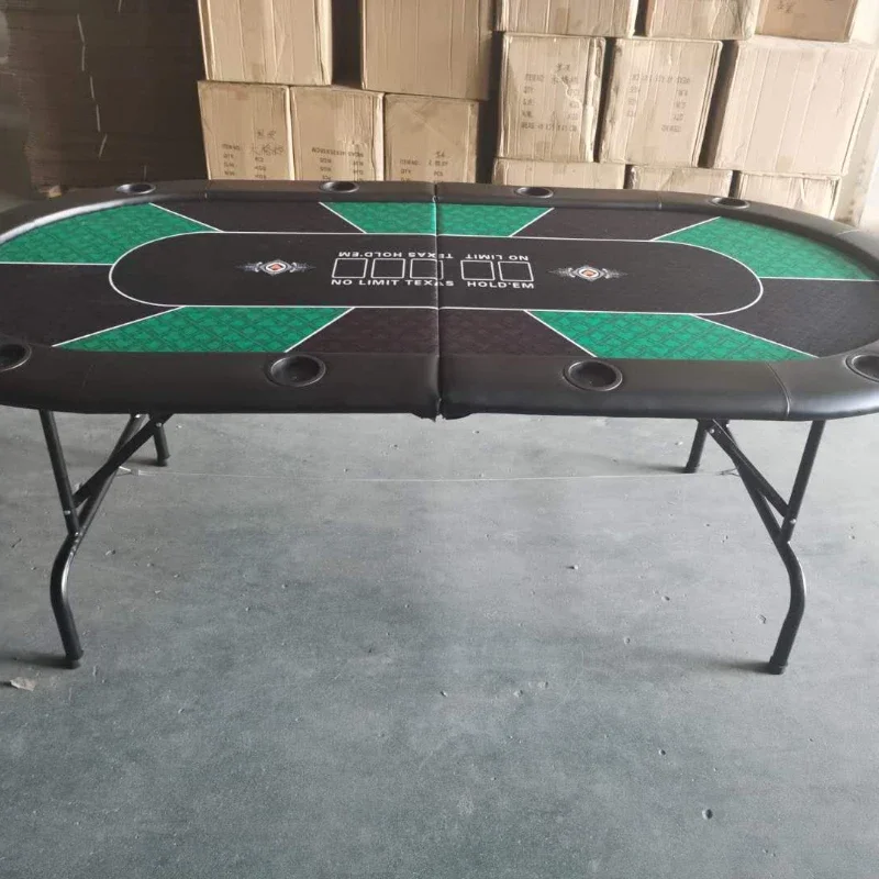 Poker oval table table legs can be folded.