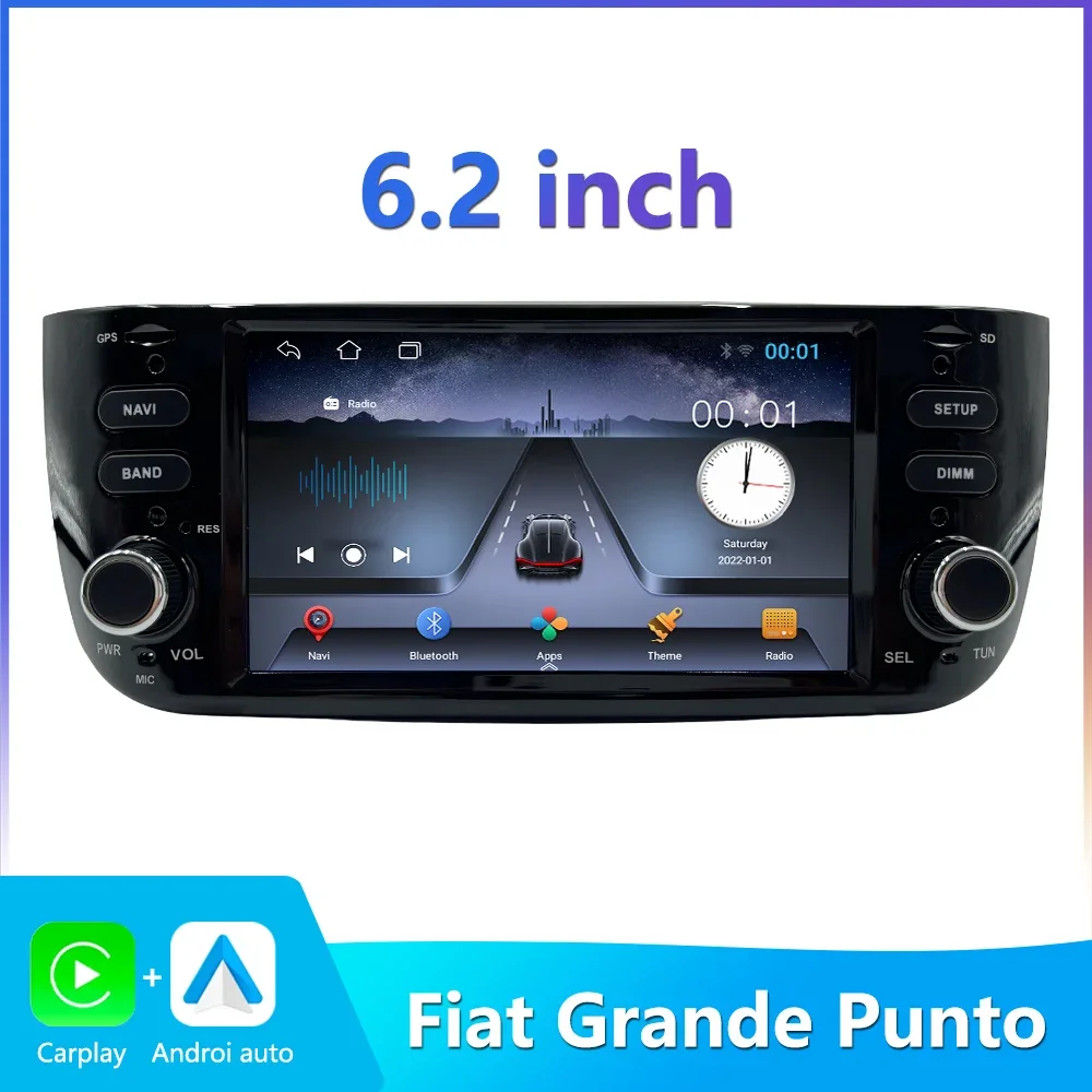 6.2 Inch Touch Screen For Fiat Grande Punto Android Car Radio Multimedia Player Automotive Headunit Monitor Navigation Carplay