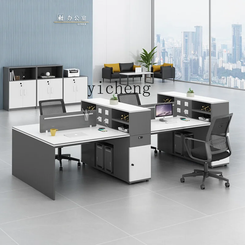 

ZC Simple Modern Staff Office Desk and Chair Combination Office Staff Financial Computer Desk