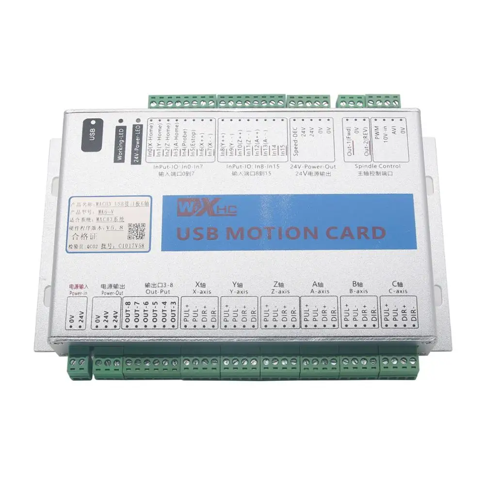 Upgrade Mach3 2MHz MK6-V 6 Axis Motion Controller Card USB Port CNC Breakout Board view 5
