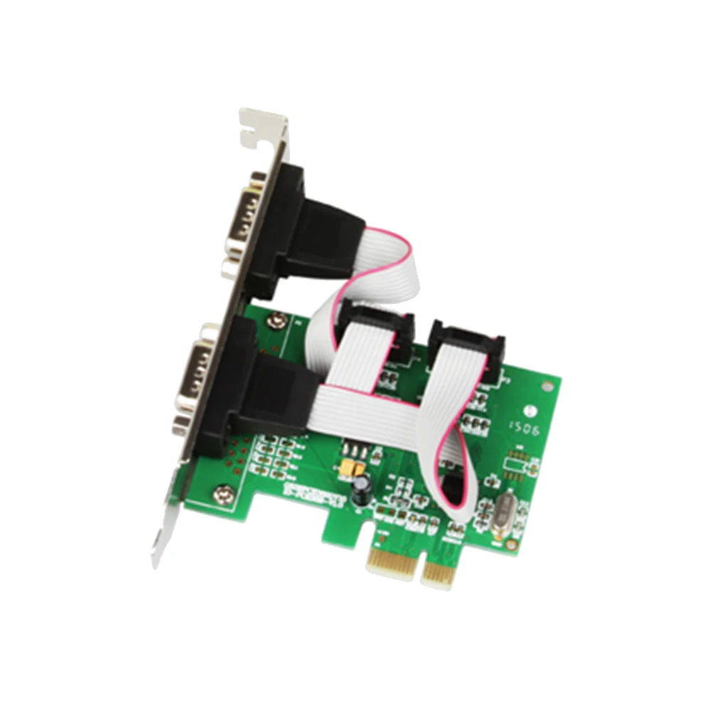 Tarjeta controladora PCI Express 2 puertos serie RS232 Com Db9 Chip PCI-E 1,0 x 1 WCH382 con soporte de perfil bajo