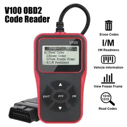 V100 OBD2 Code Reader EOBD OBD 2 Scanner Car Diagnostic Tools Digital Display Universal 16 Pin Plug and Play 12V