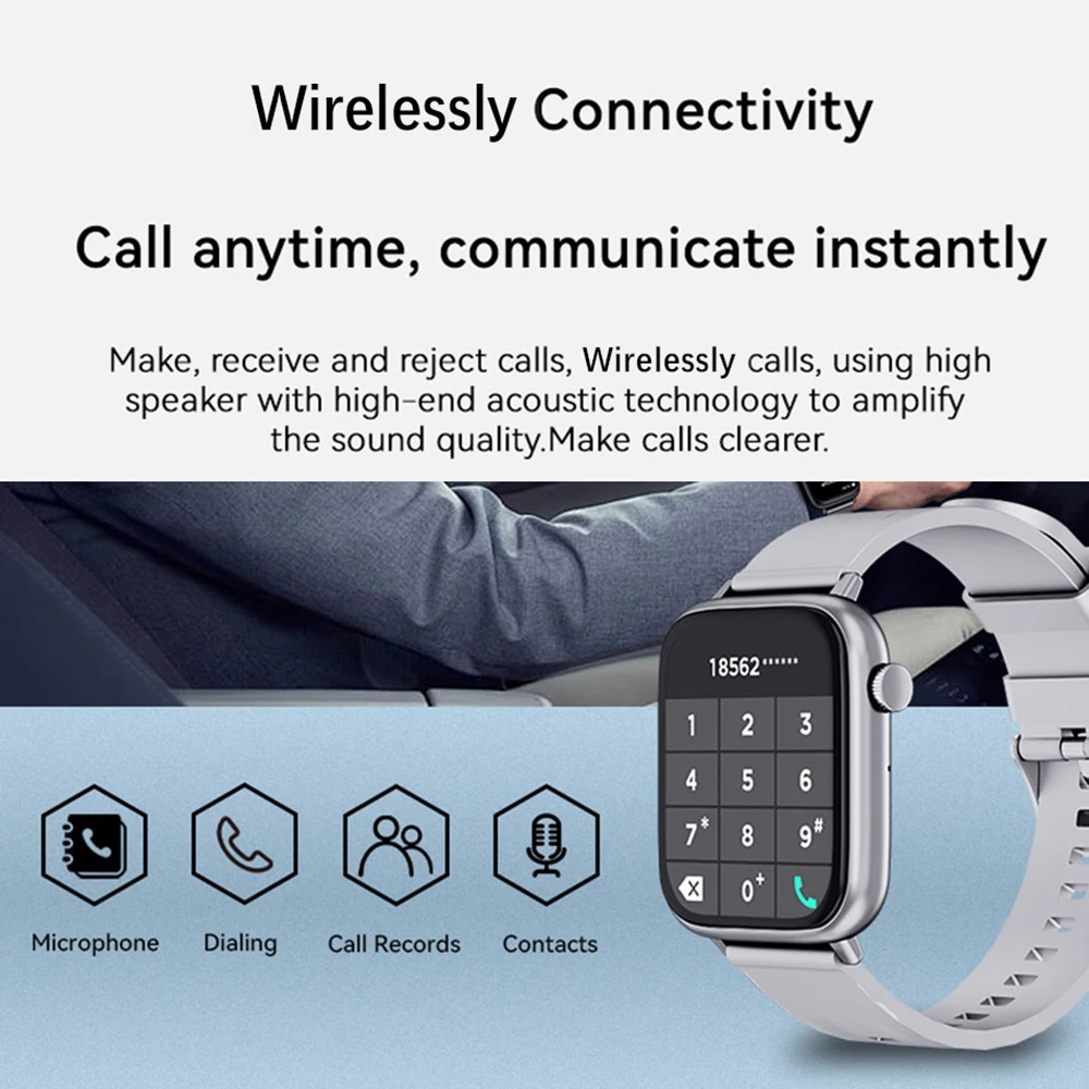 Voor Xiaomi Huwei Heren Smart Watch 1.85 Touch Hd-Scherm 2024 Nieuwe Dames Waterdicht Sporthorloge Fitness Tracker Smart Watch Man