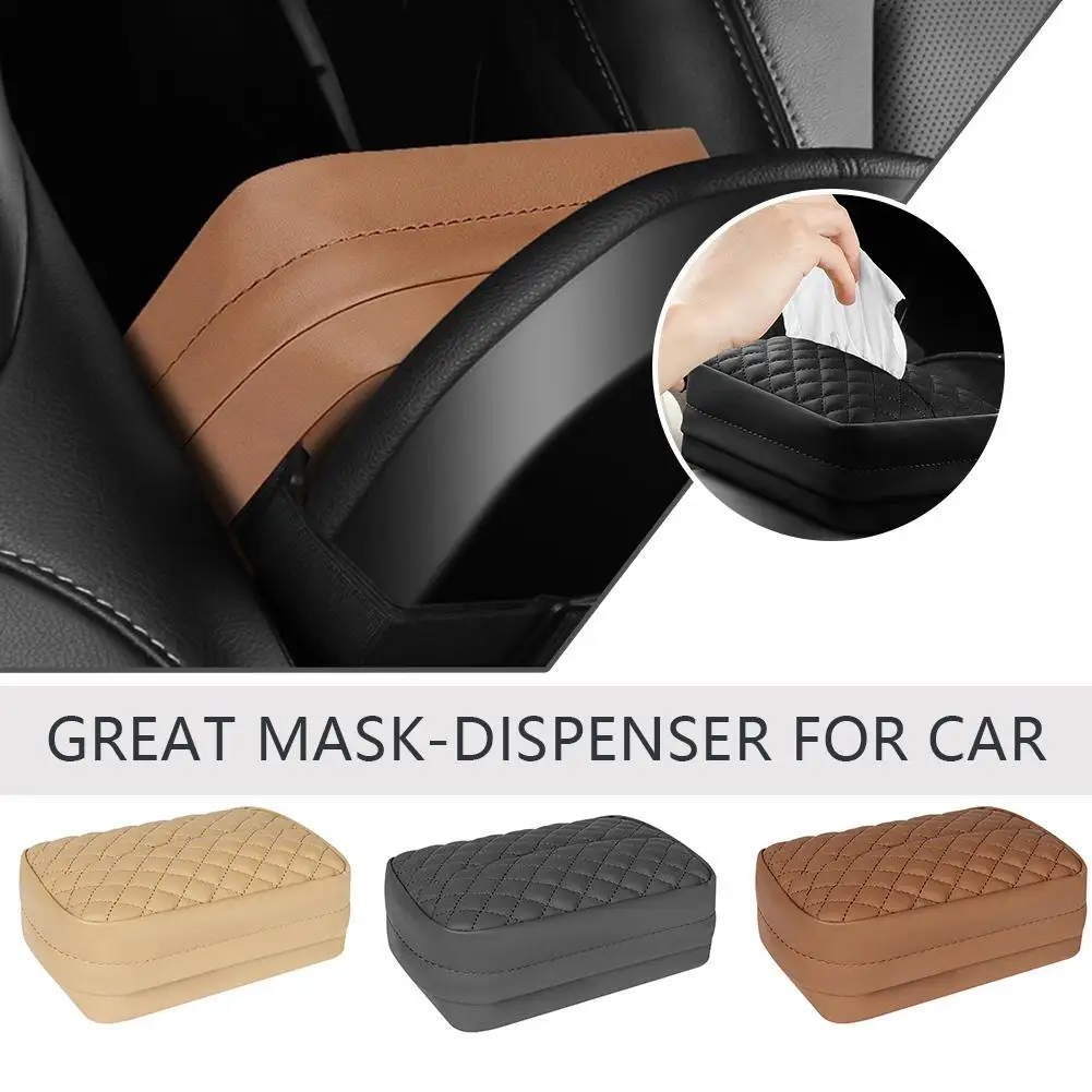 

1pcs Car Tissue Box Car Center Console Armrest Napkin Hanging Box Type Visor Container Block 3Colors H6G4