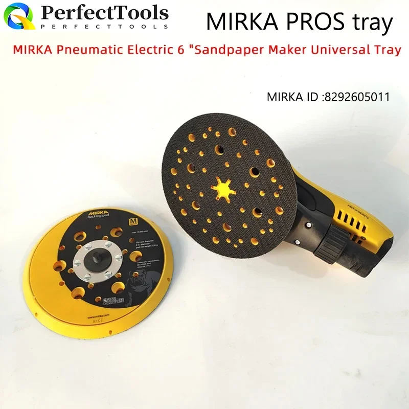 

Original MIRKA 6 Inch Tray Pneumatic Electric Sander Disc 150mm Sandpaper Machine Base Accessories