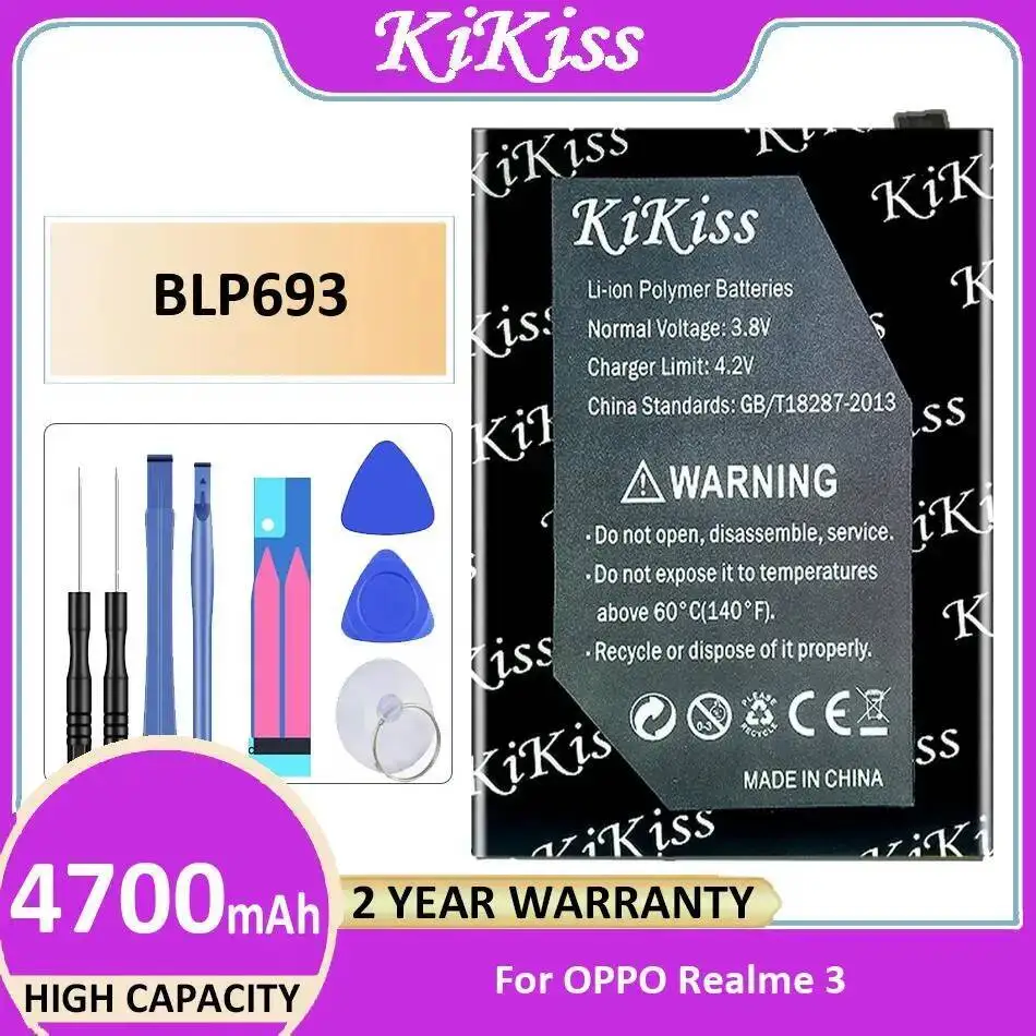

Mobile Phone Battery 4700Mah BLP693 Premium Replacement High Capacity For Oppo Realme 3