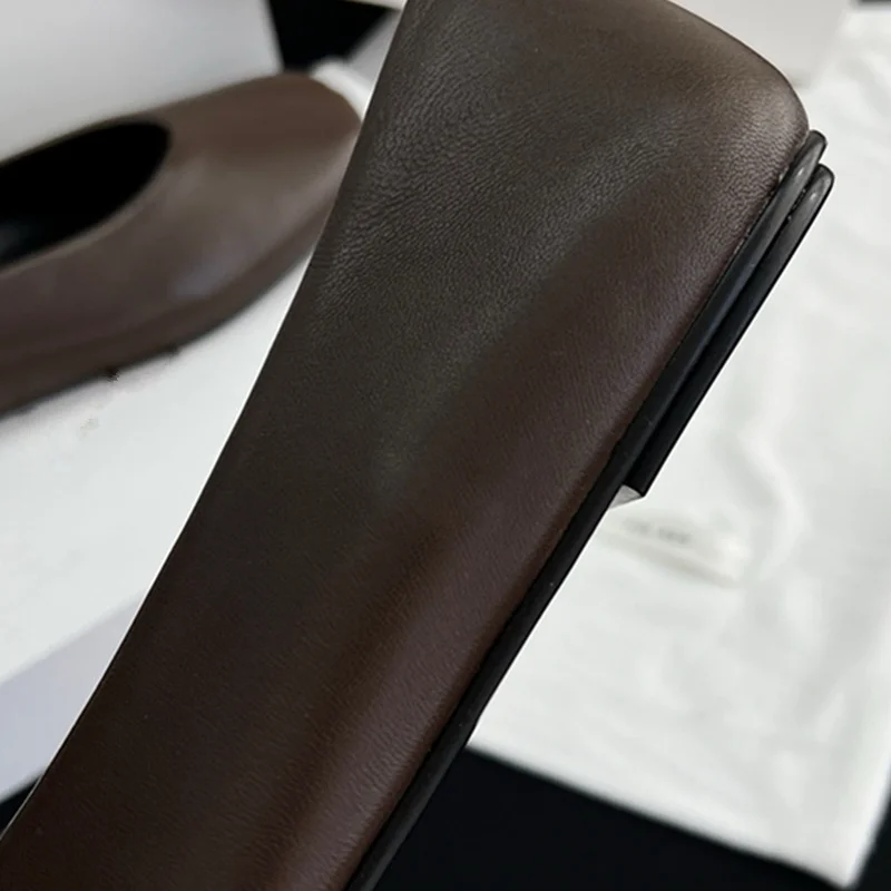 Maxdutti أحذية امرأة للنساء المتسكعون الحد الأدنى جلد طبيعي لينة مريحة الشقق الفرنسية موضة أنيقة التنقل الأحذية