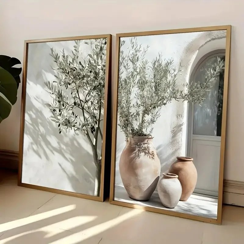 Mediterranean Olive Tree Canvas Art Print Botanical Antique Wall Art Poster for Modern Living Room Bedroom Kitchen Home Decor