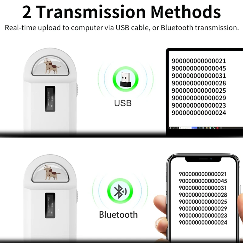 JAJA 134.2Khz RFID Reader Pet Microchip Scanner Portable Animal Chip Reader For Animal ID Number Identification