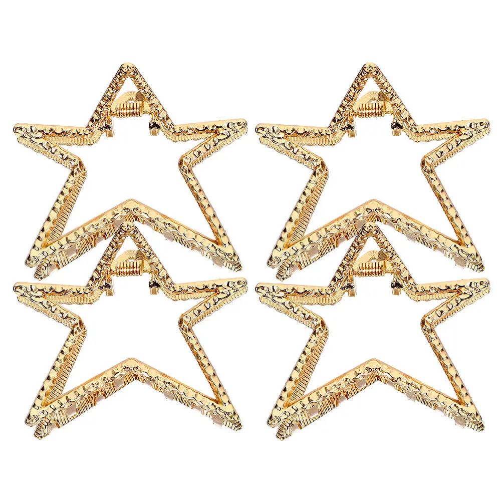 

Набор из 4 металлических заколок-крабиков в форме звезды, маленькие, легкие, декоративные, для укладки тонких и густых волос для женщин и девушек