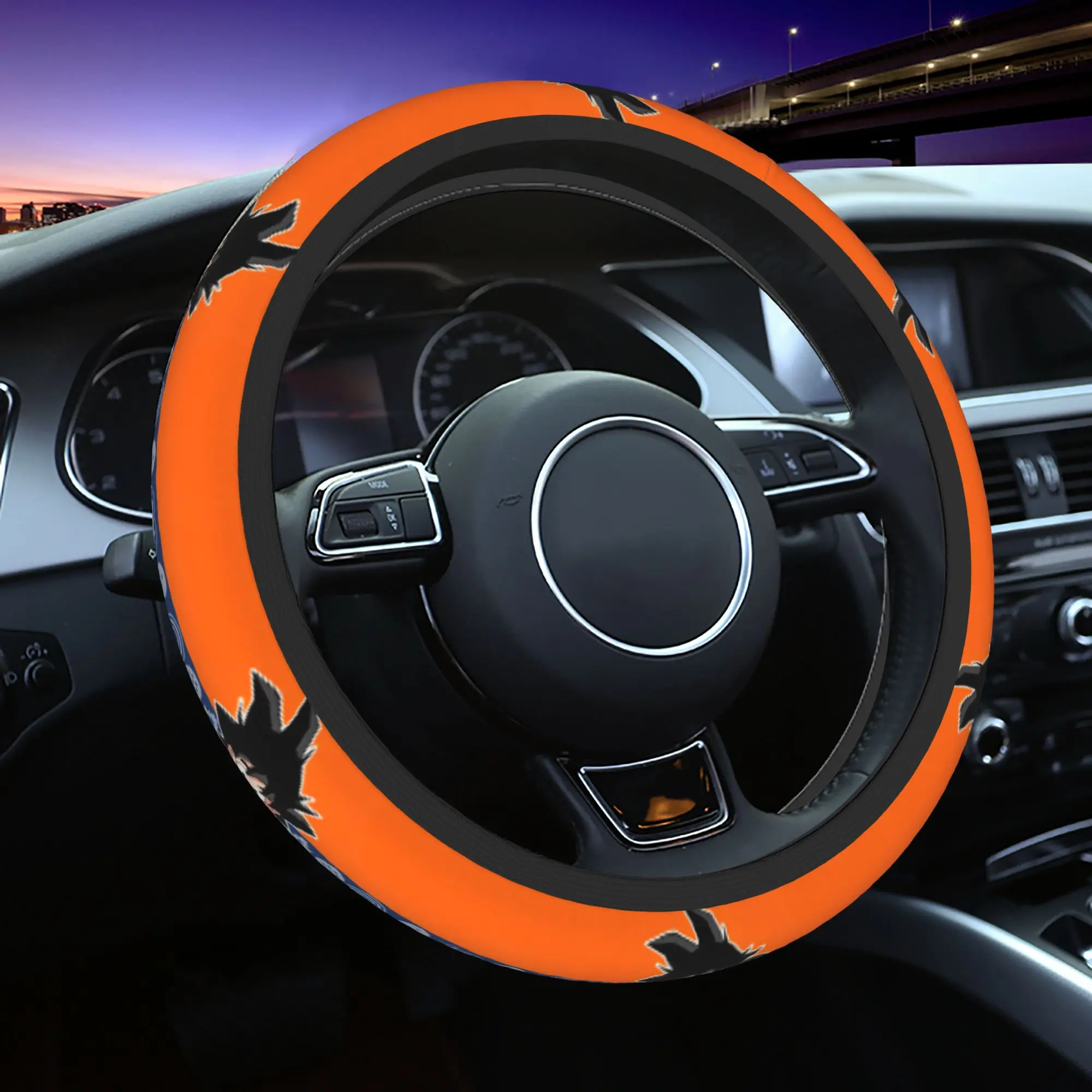Dragon Ball Z Goku Car Steering Wheel Cover 37-38 Anti-slip DBZ Super Saiyan  Auto Steering Wheel Protector Elastische