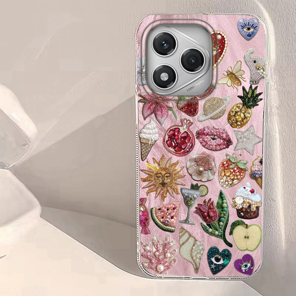 

Pink Face Sun Stars Women Girls Phone Case for Honor 400 200 90 Smart Pro Magic7 6 5 70 Lite X9a X9c X8b X8a X8c X7c X6c Cover