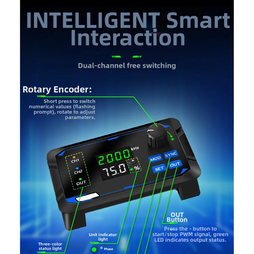 

Motor Driver Speed Controller Signal Generator Dual Channel with Adjustable Frequency for Industrial and DIY Use