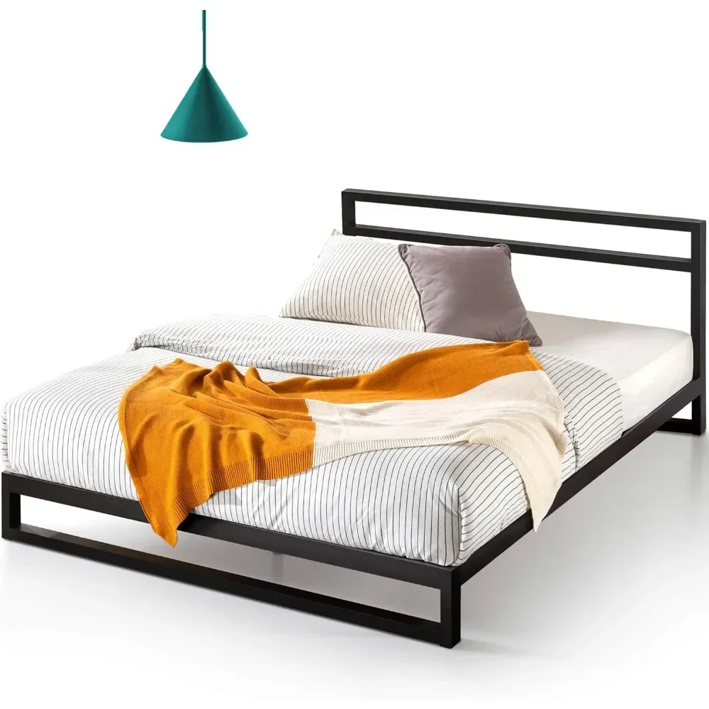 

Trisha Metal Platforma Bed Frame with Headboard / Wood Slat Support / No Box Spring Needed / Easy Assembly, Twin