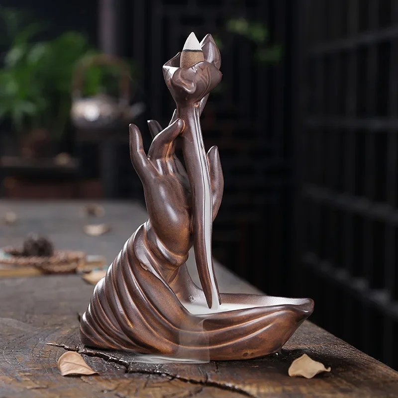 

Zen Meditation Flower Waterfall Incense Fit for Home ,Yoga Room, and Office Decor Indoor Fountain +20Cones
